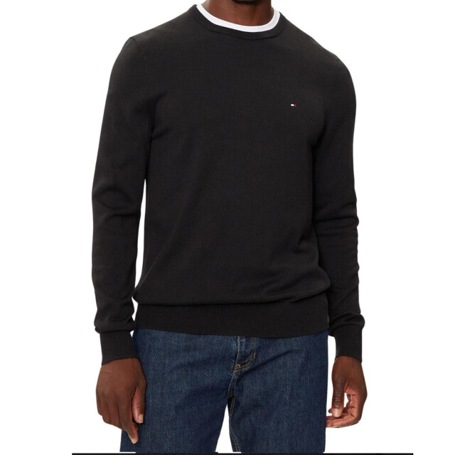 Tommy Hilfiger Heren geborduurd logo katoenen sweater top UTNA549_black large