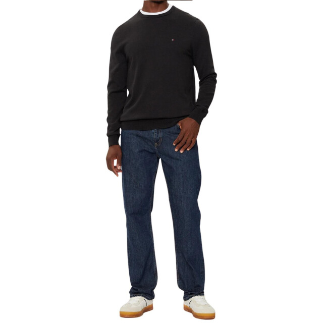 Tommy Hilfiger Heren geborduurd logo katoenen sweater top UTNA549_black large