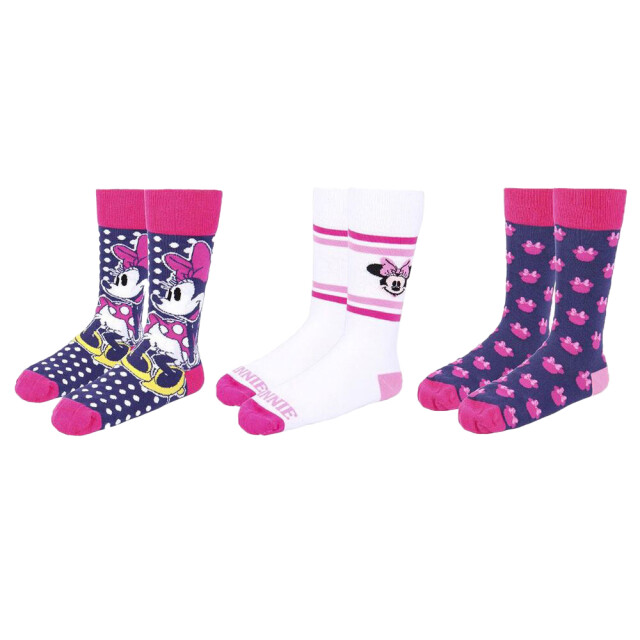 Disney Volwassen uniseks minnie mouse sokken (set van 3) UTCD2497_multicoloured large