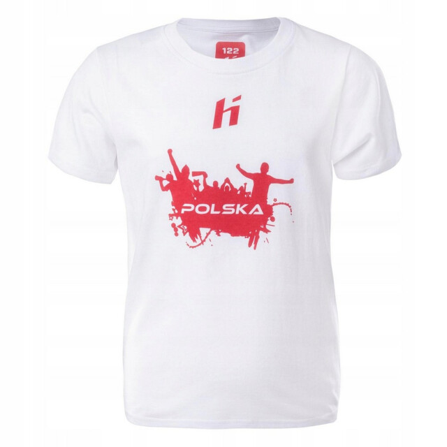 Huari Kinderen/kinderen polen fan t-shirt UTIG4115_whiteracingred large