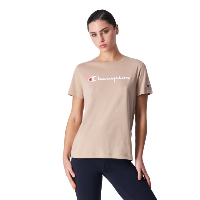 Champion Dames katoenen t-shirt met korte mouwen UTMR1165_beigecreampink large