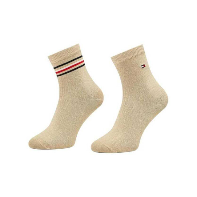 Tommy Hilfiger Dames effen enkelsokken van katoenmix (set van 2) UTNA699_beige large