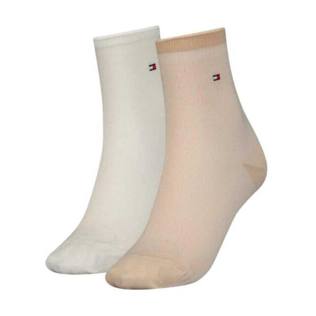 Tommy Hilfiger Dames gestippelde sokken (set van 2) UTNA898_beigecream large