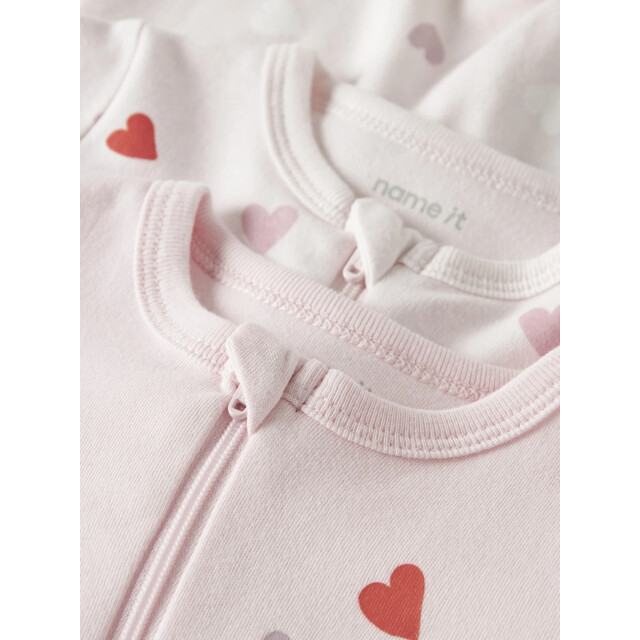 Name It Meisjes kinder bodysuit nbfnightsuit 2-pack hartjes roze 13250806-Carinaria large