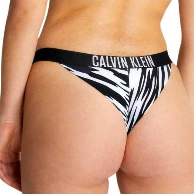 Calvin Klein Dames zebraprint diep uitgesneden bikinibroekje UTNA502_whiteblack large