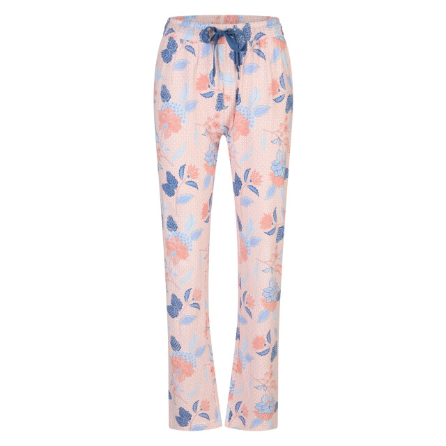 By Louise Dames pyjama set lang blauw/roze gebloemd BL-554-02 large