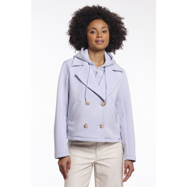 Rino & Pelle double breasted jacket with detachble hood collar jennifer.7002621 11014 artic blue 06111.240.0032 large