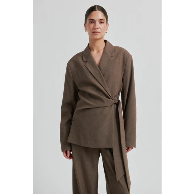 Second Female blouse lm dakota wrap 6144 mid brown 06228.840.0044 large