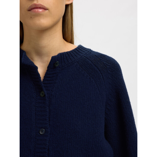 Selected Femme slfnora short ls knit o-cardigan 16099196 dark sapphire 06741.240.0017 large