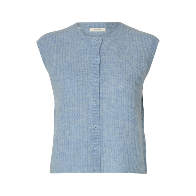 Selected Femme slflulu sl button o-neck vest ex 16098808 cashmere blue 06713.210.0001 large