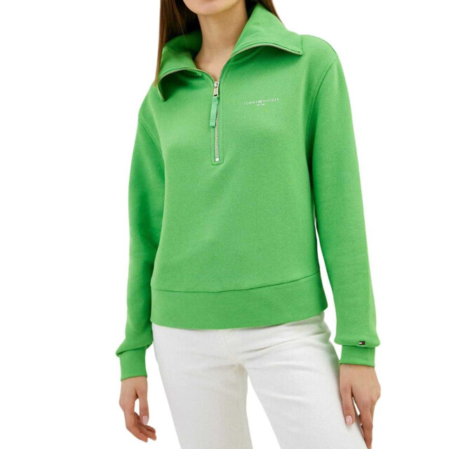 Tommy Hilfiger Dames half rits slim sweatshirt UTNA427_green large