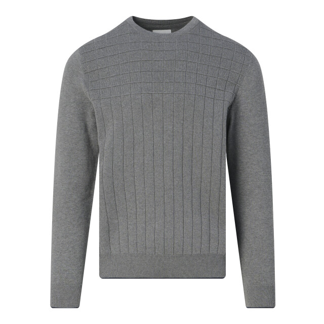 Campbell Trui ronde hals mid grey melange 099185-003-M large