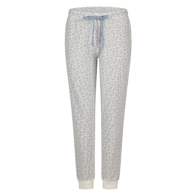 By Louise Dames pyjama set lang v-hals blauw gebloemd BL-6012-02 large