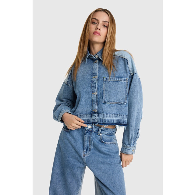 Alix The Label Mixed denim blouse blue denim 4300.35.0002 large