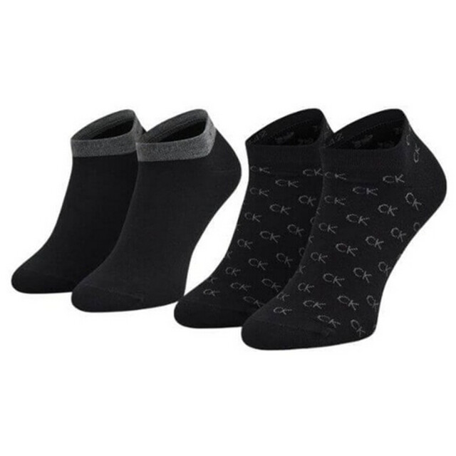 Calvin Klein Enkelsokken met geborduurd logo voor heren (set van 2) UTNA975_black large
