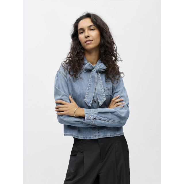 Object objvilma l/s re short shirt 1 23048036 medium blue 06615.264.0031 large