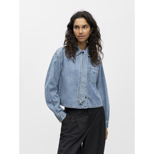 Object objvilma l/s re short shirt 1 23048036 medium blue 06615.264.0031 large