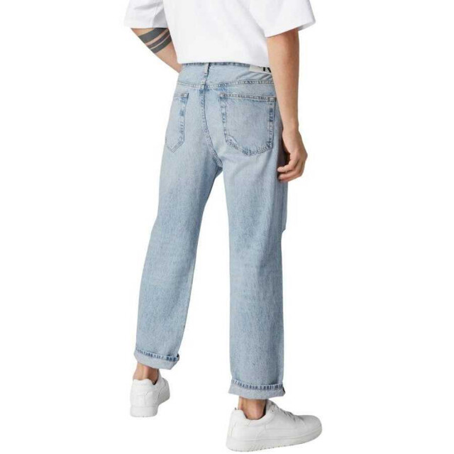 Calvin Klein Heren denim leather badge relaxed fit jeans UTNA871_lightblue large