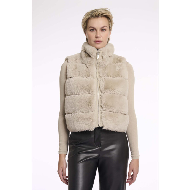 Rino & Pelle May.7002511 faux fur waistcoat with pu det 4061753044 large