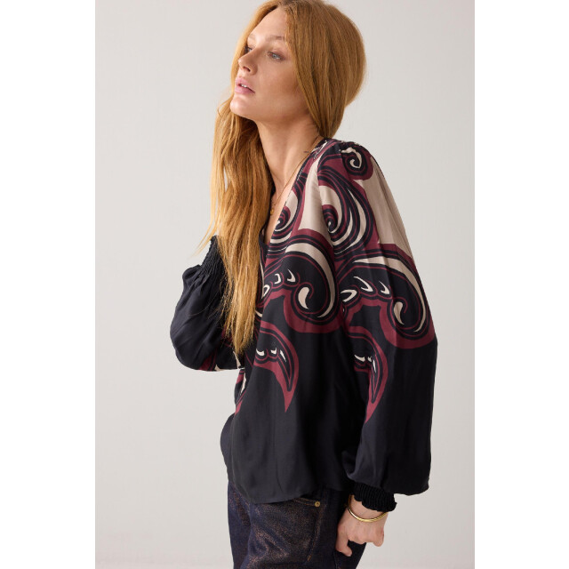 Summum 2s3397-12337 top v neck ornament print tops 4062237047 large