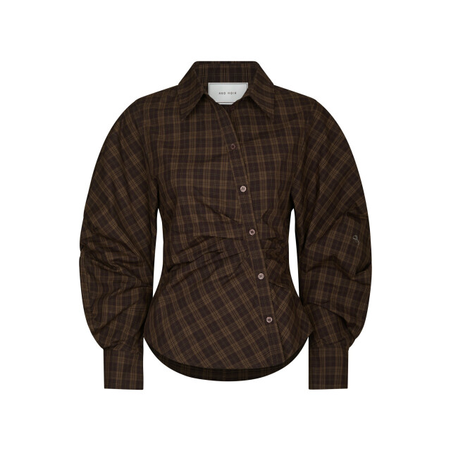 Neo Noir neoella check shirt 167459 676 dark brown 06615.870.0005 large