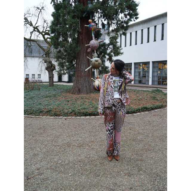 Mucho Gusto ® t-shirt met lange mouwen wit gemengde dierenprint MUCHO GUSTO® T-shirt met lange mouwen wit gemengde dierenprint large