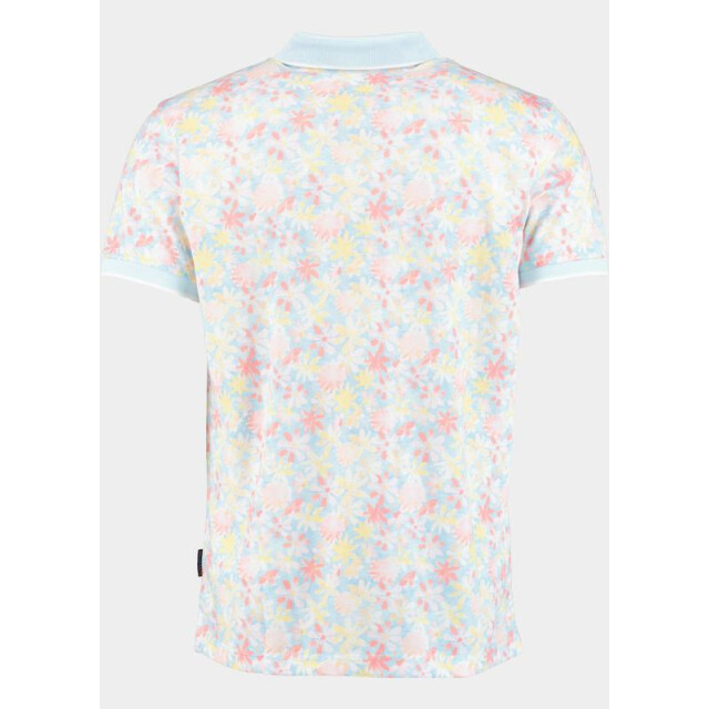 Bos Bright Blue Polo korte mouw bloemprint met licht 25008/01 185056 large