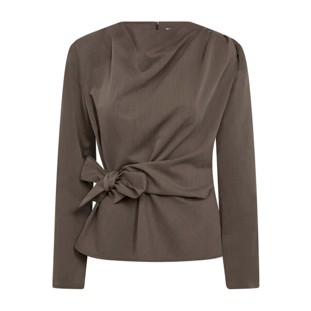 Co'Couture Tengacc pleat blouse strik walnut 9832137818440 large