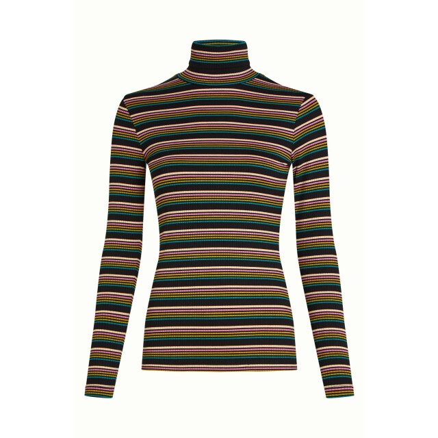 King Louie 10120 rollneck top frostine stripe 261 woodbine green 10120 large