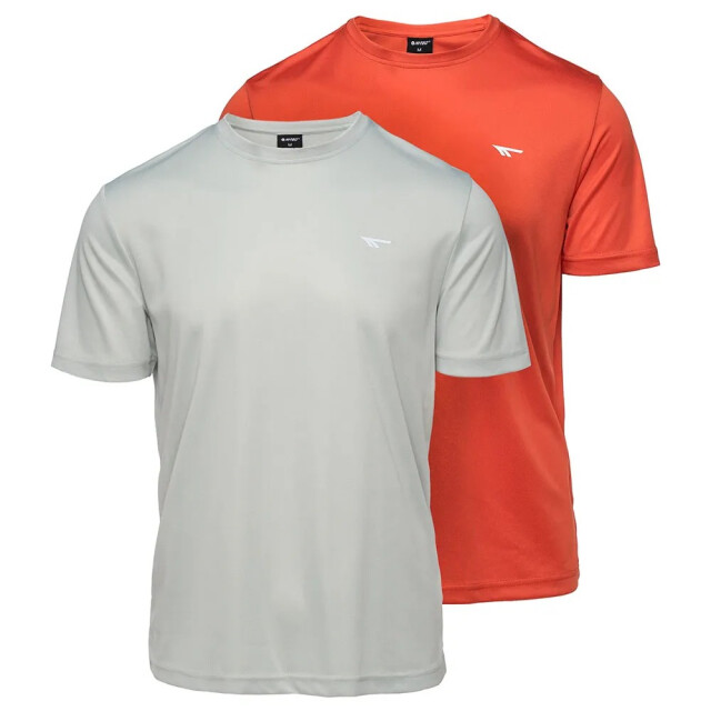 Hi-Tec Heren jodin training t-shirt (set van 2) UTIG5432_stormgreyburntochre large