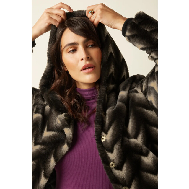 King Louie 09922 judy coat deco fur black 09922 large