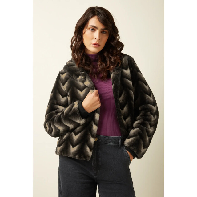 King Louie 09922 judy coat deco fur black 09922 large