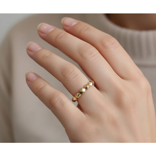 Christian 14 karaat gouden blokjes ring 98U61-0012JC large