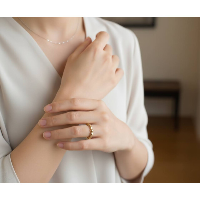 Christian 14 karaat gouden blokjes ring 98U61-0012JC large