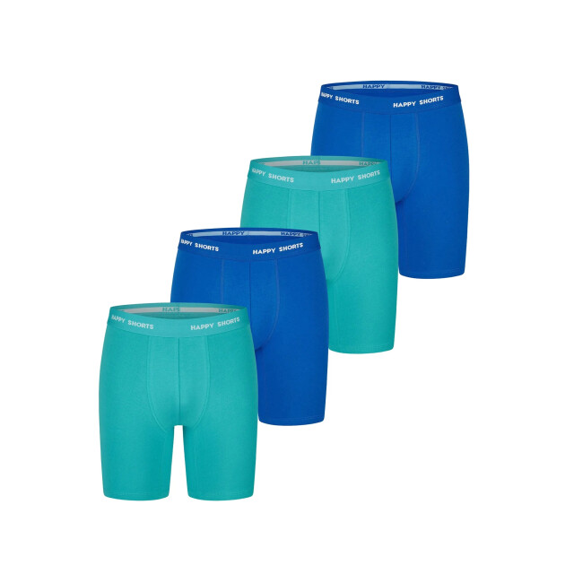 Happy Shorts Heren boxershorts met lange pijpen boxer briefs 4-pack neon groen/blauw HS-J-1309-LONG-2X large
