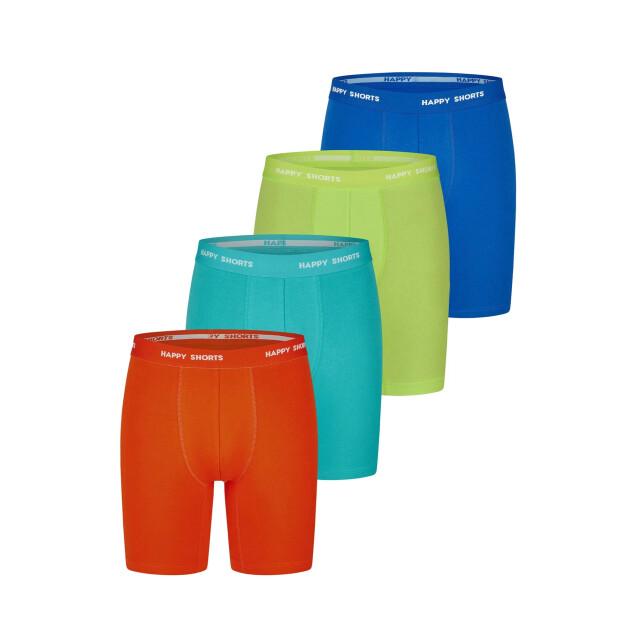 Happy Shorts Heren boxershorts met lange pijpen boxer briefs 4-pack neon groen/blauw/lime/oranje HS-J-1310+1311-LONG large