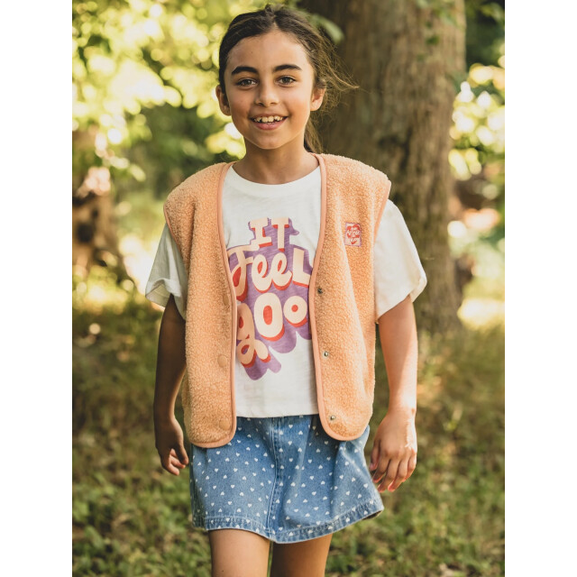 Looxs Revolution Oversized gilet soft apricot voor meisjes in de kleur 2601-7020-404 large