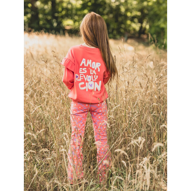 Looxs Revolution Sweater koraal amor es la revolution voor meisjes in de kleur 2601-7308-226 large