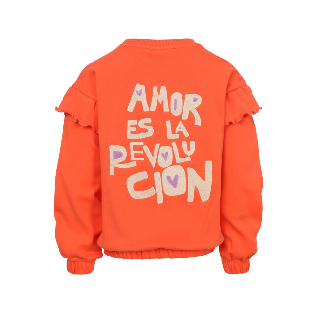 Looxs Revolution Sweater koraal amor es la revolution voor meisjes in de kleur 2601-7308-226 large