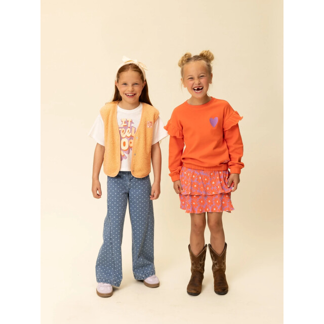 Looxs Revolution Sweater koraal amor es la revolution voor meisjes in de kleur 2601-7308-226 large