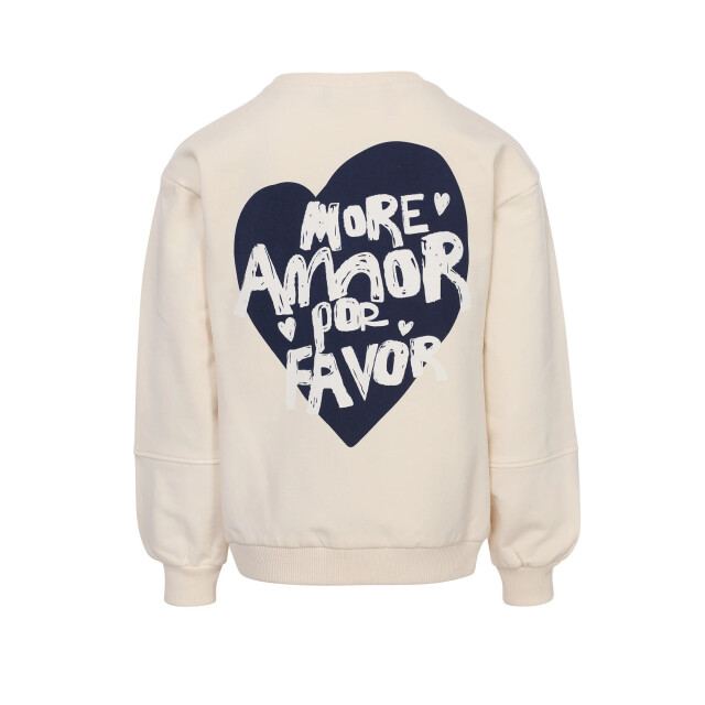 Looxs Revolution Sweater milk more amor por favor voor meisjes in de kleur 2601-7307-021 large