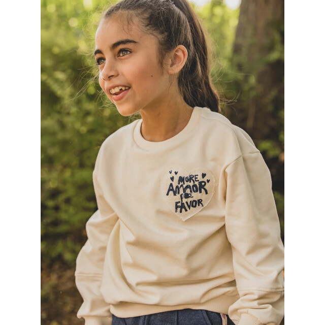 Looxs Revolution Sweater milk more amor por favor voor meisjes in de kleur 2601-7307-021 large