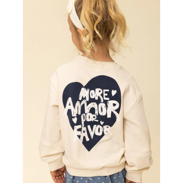 Looxs Revolution Sweater milk more amor por favor voor meisjes in de kleur 2601-7307-021 large