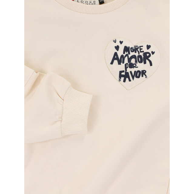 Looxs Revolution Sweater milk more amor por favor voor meisjes in de kleur 2601-7307-021 large