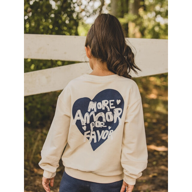 Looxs Revolution Sweater milk more amor por favor voor meisjes in de kleur 2601-7307-021 large