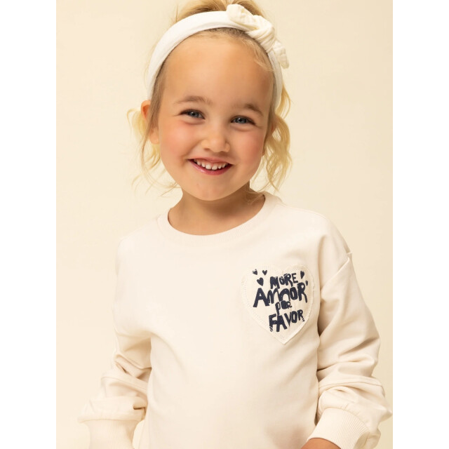 Looxs Revolution Sweater milk more amor por favor voor meisjes in de kleur 2601-7307-021 large
