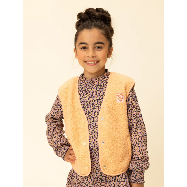 Looxs Revolution Oversized gilet soft apricot voor meisjes in de kleur 2601-7020-404 large
