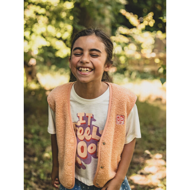 Looxs Revolution Oversized gilet soft apricot voor meisjes in de kleur 2601-7020-404 large