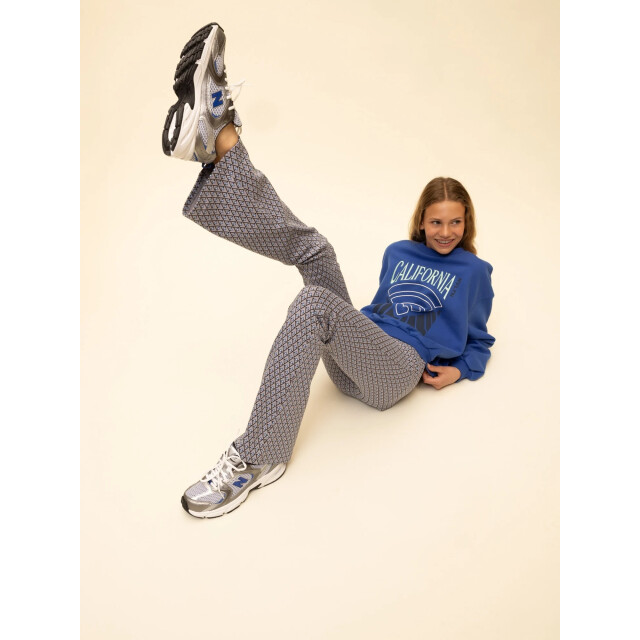 Looxs Revolution Flared sweat broek kobalt dessin voor meisjes in de kleur 2601-5639-793 large