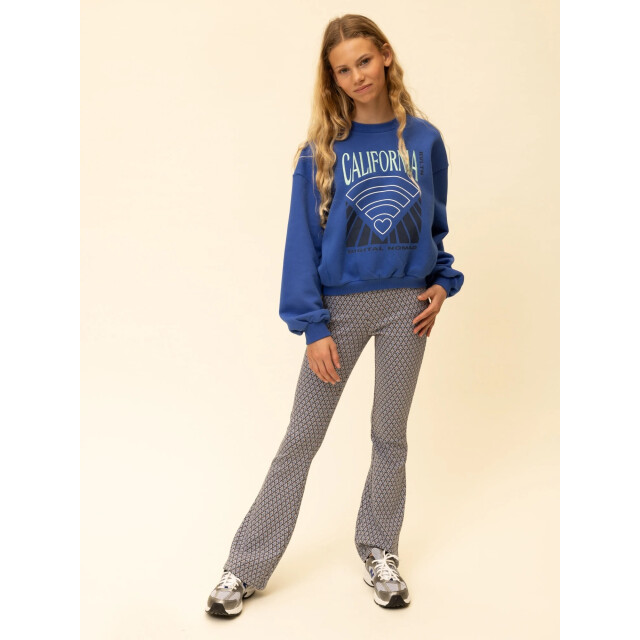 Looxs Revolution Flared sweat broek kobalt dessin voor meisjes in de kleur 2601-5639-793 large